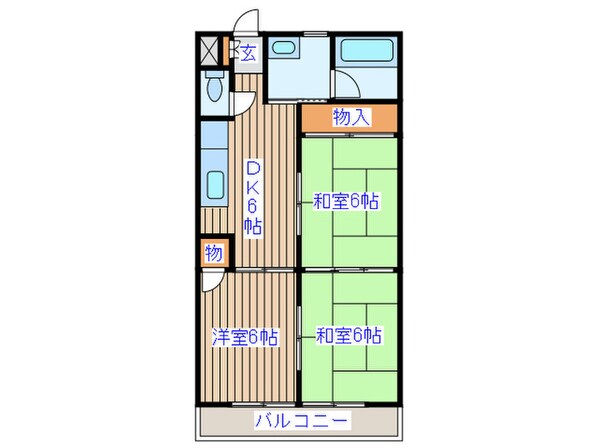 メルシーハイツ飯田Ｋ棟の物件間取画像
